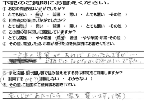 お客様の声 徳島 大万不動産